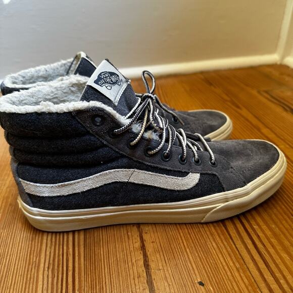 Vans Sk-8 unisex scotchguard gray sherpa lined high top sneakers SIZE M7.5, W9 - Picture 1 of 7